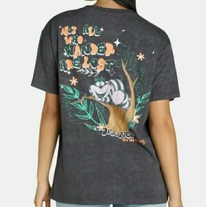 Alice In Wonderland Vintage Wash Juniors Tee Shirt Gray Cheshire Cat Size XS XXS